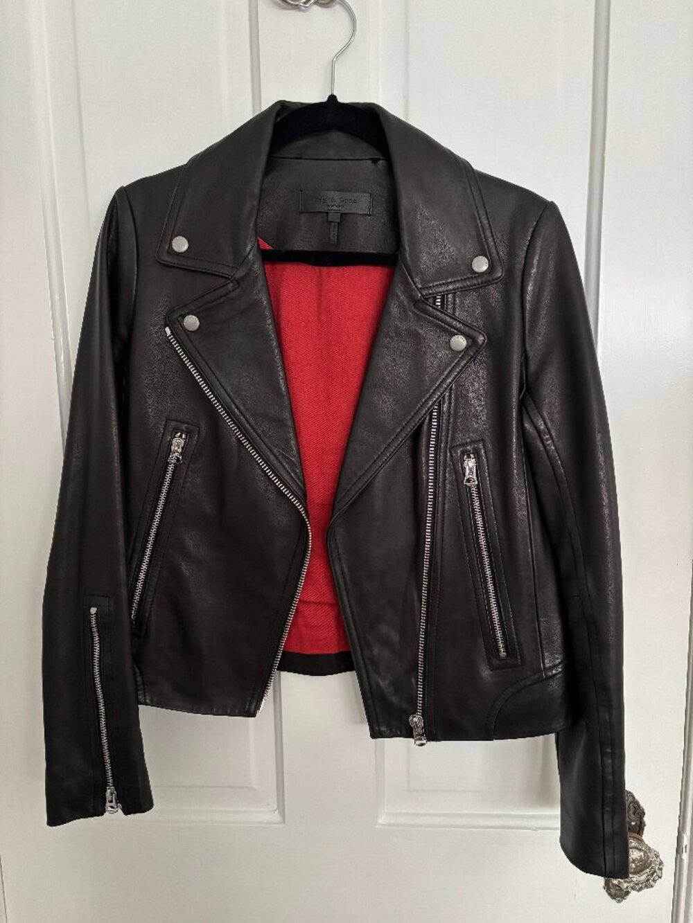 Rag & Bone Black Moto Leather Jacket - Great Condition - Like New, Hardly Worn